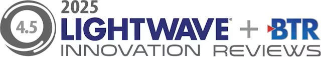 Image of the official award graphic for Lightwave + BTR's Innovation Reviews 2025.